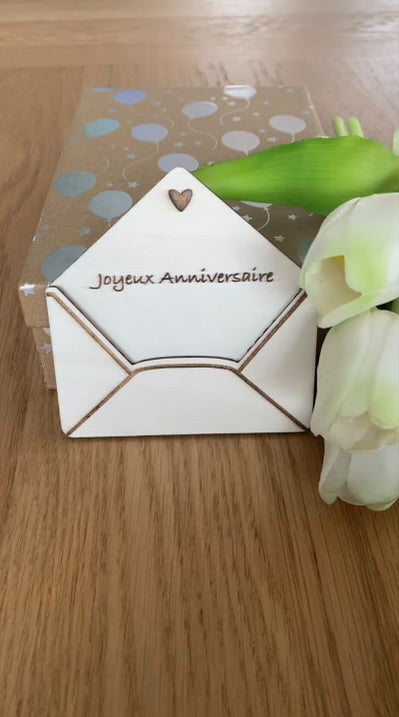 Enveloppe cadeau bois