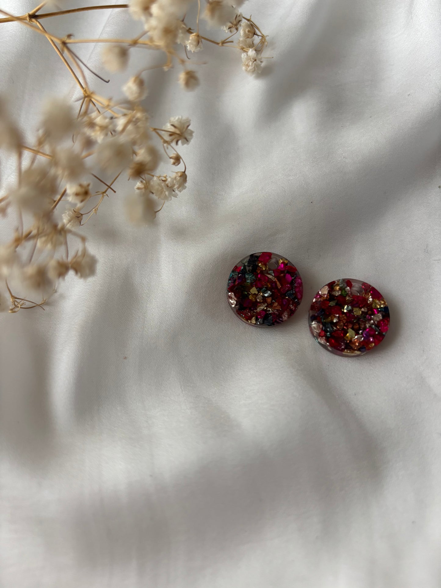 Pampilles pour créoles rond multicolores