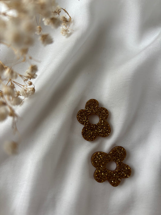 Pampilles pour créoles fleurs cuivrées