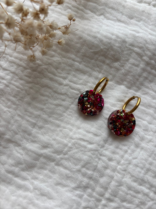 Pampilles pour créoles ronds multicolores
