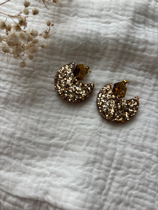 Boucles d’oreilles demi-lunes dorés