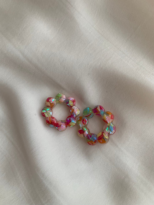 Fleurs pour créoles multicolores