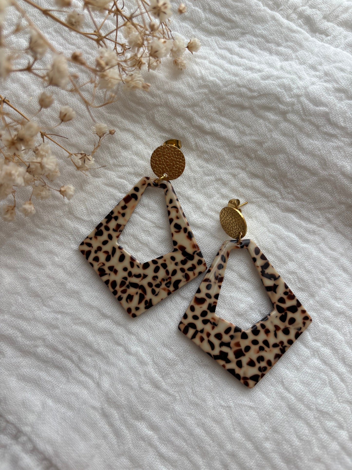 Boucles d’oreilles effet léopard