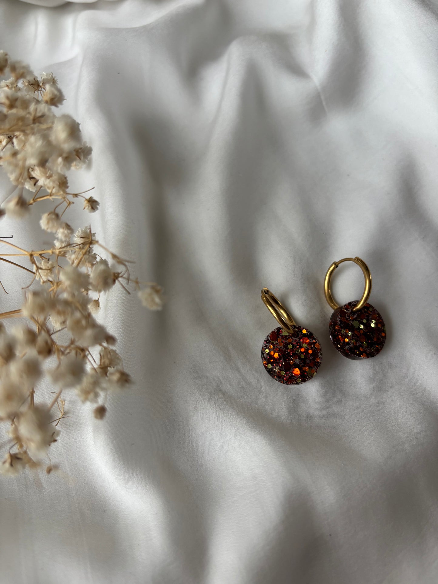 Pampilles pour créoles rond marrons