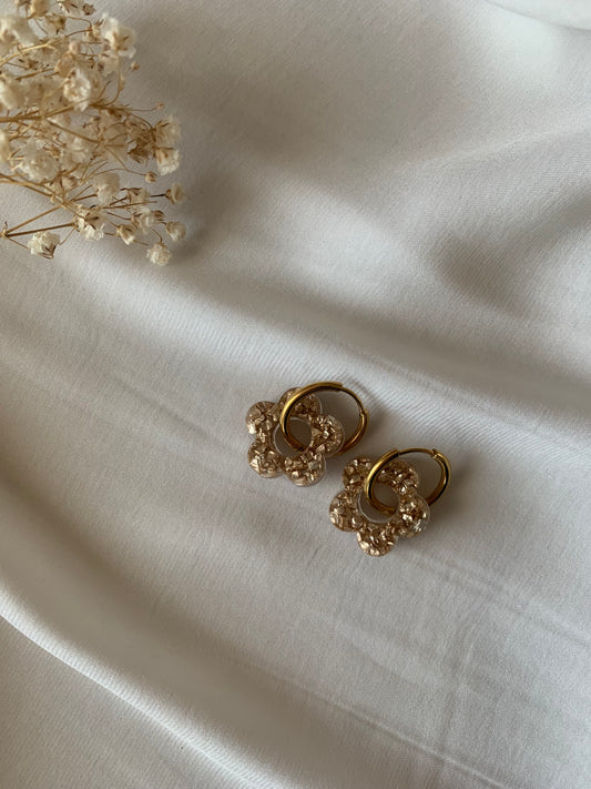Boucles d'oreilles créoles petites fleurs