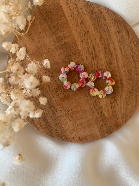 Fleurs pour créoles multicolores